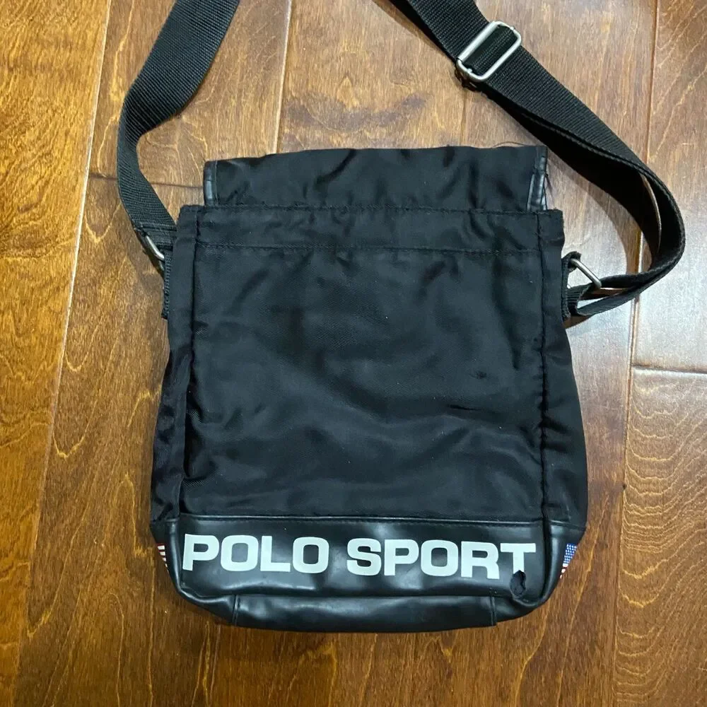 Polo Sport Ralph Lauren Vintage Crossbody Messenger Bag Black Unisex One Size